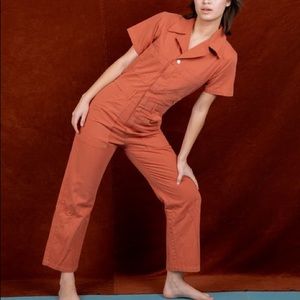 Big Bud Press Short Sleeve Jumpsuit in Clay Red